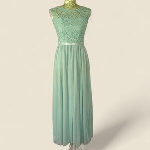 David's Bridal Mint Lace Maxi Dress